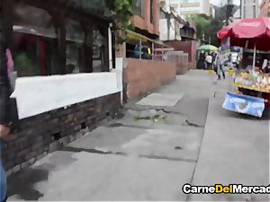 CarneDelMercado - blonde Latina teen ravaged upside down