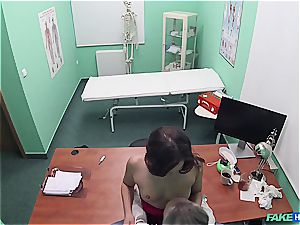 fake medical center super-sexy rump patient with smoothly-shaven cooch