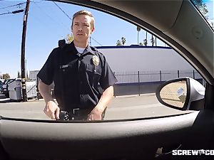 CAUGHT! black female gets squirted deepthroating off a cop